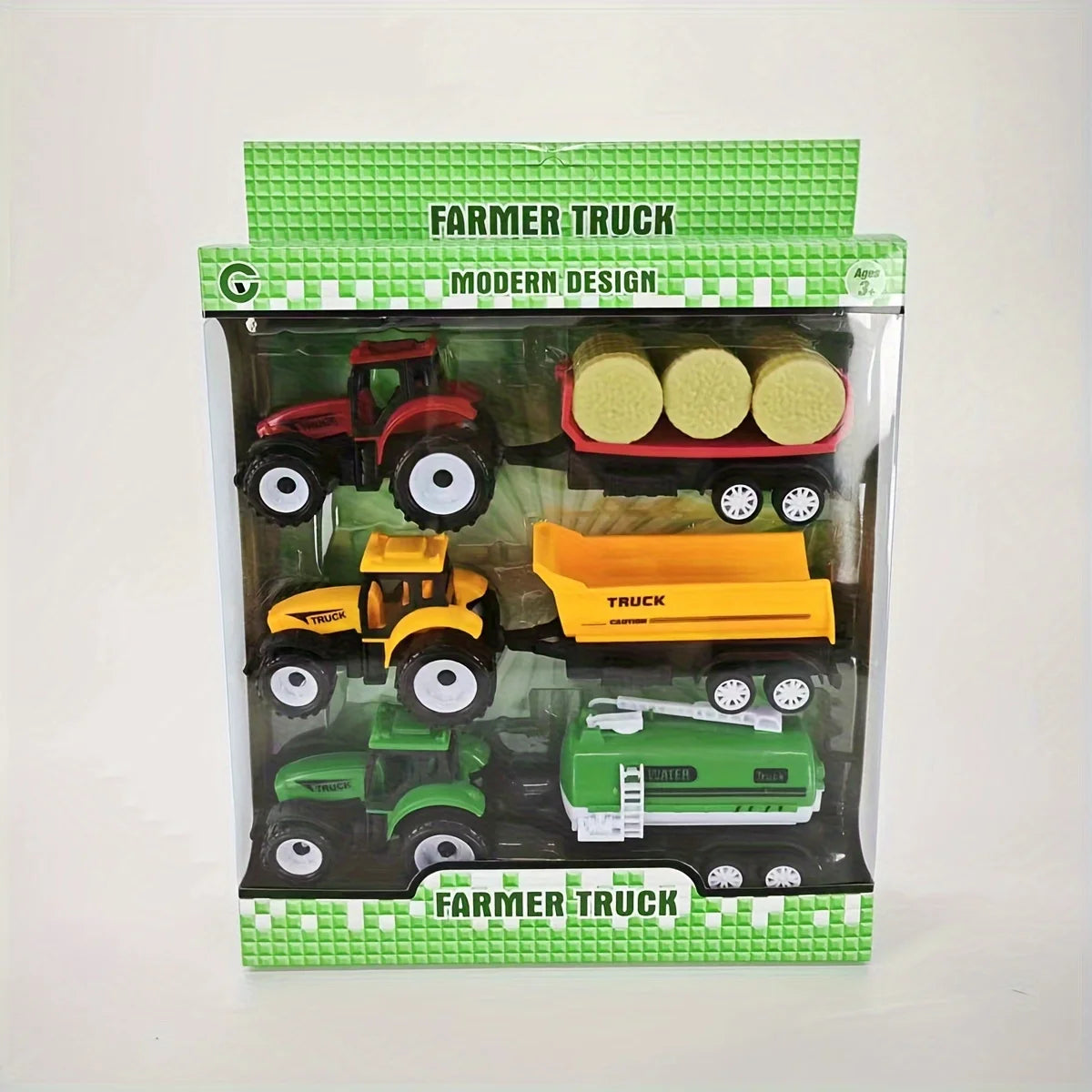 Three in one tractor combination set simulation toy car model boy toy gift box packaging birthday gift class prize