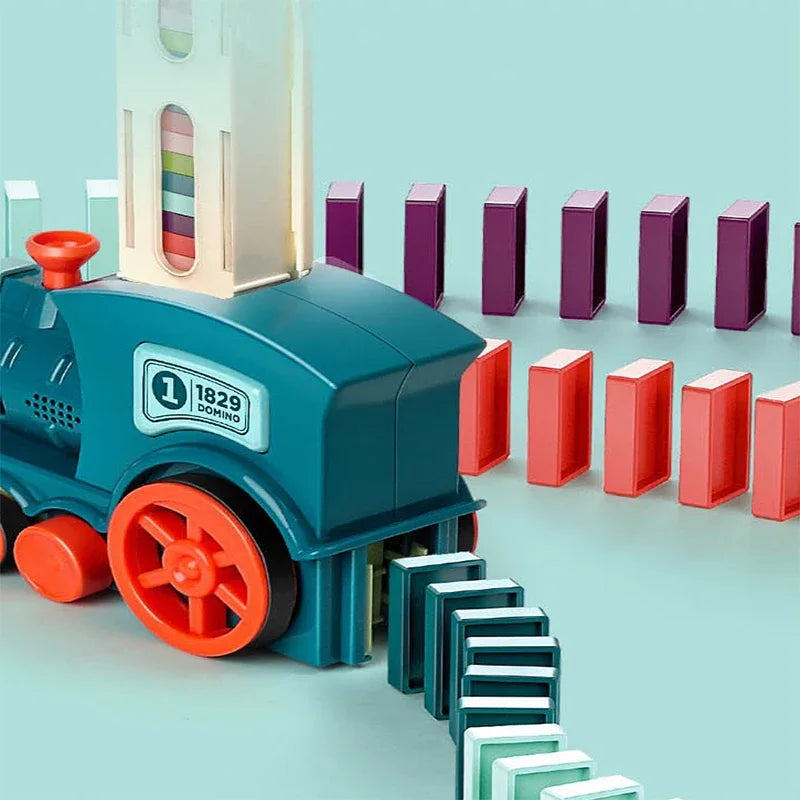 Automatic Domino Train Set: Educational Toy for Early Learning Creative Play Gifts for Children's Fun and Development