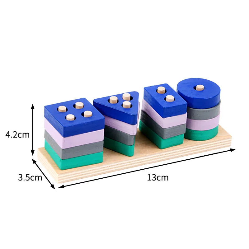 Toy Wooden Building Blocks Toys Color Shape Match Puzzle Toys for gifts Boys Girls