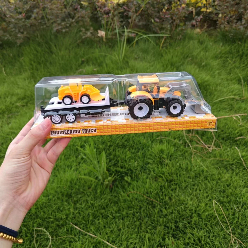 Three in one tractor combination set simulation toy car model boy toy gift box packaging birthday gift class prize