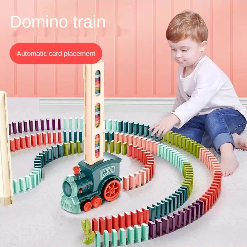 Automatic Domino Train Set: Educational Toy for Early Learning Creative Play Gifts for Children's Fun and Development