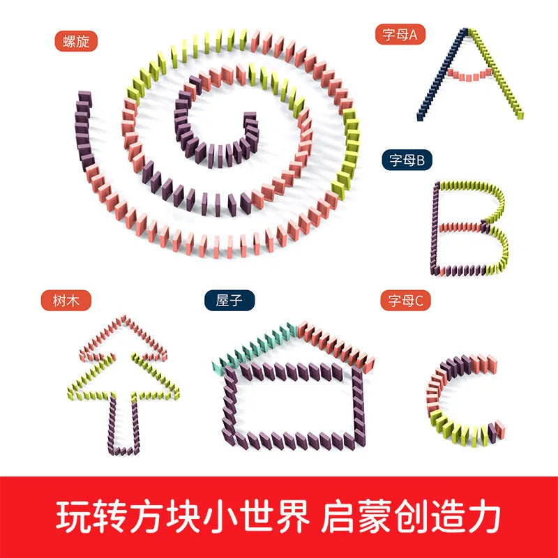Automatic Domino Train Set: Educational Toy for Early Learning Creative Play Gifts for Children's Fun and Development