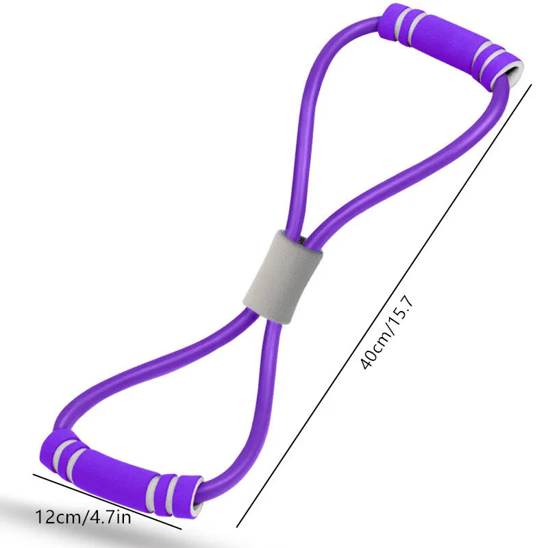8-Char 4-Tube Pedal Resistance Bands Home Gym Resistance Bands Elastic Ropes for Full Body Workout
