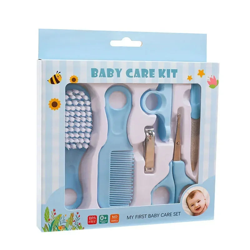 6pcs Baby Care Set Hair Comb Grooming Brush Set Nail Trimmer Scissors Clipper Hygiene Kit Healthcare Tools Sets for Toddler Gift