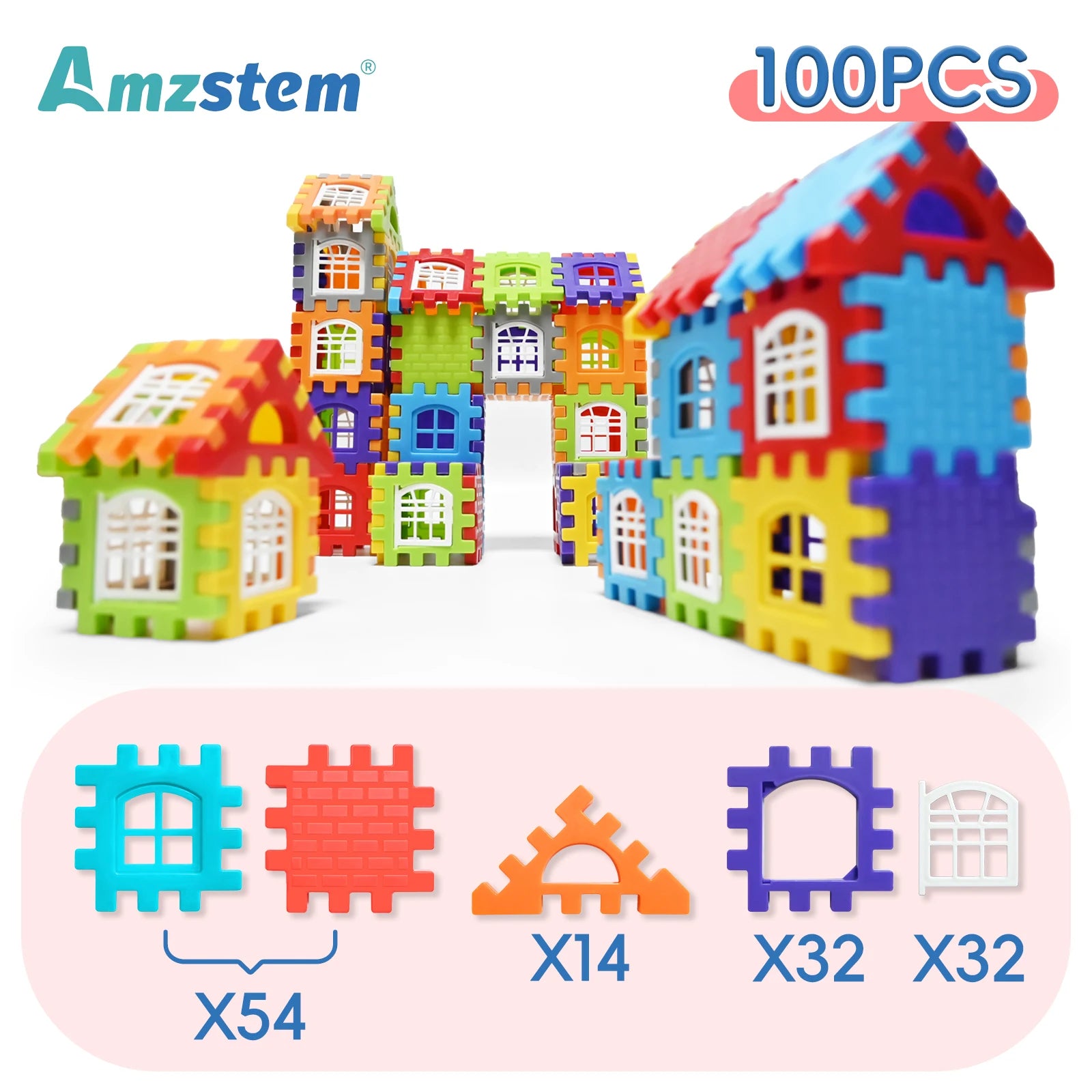 Large Scale House Building Blocks Simulation Window Design Construction Set Kindergarten Toys For Boys And Girls Gift