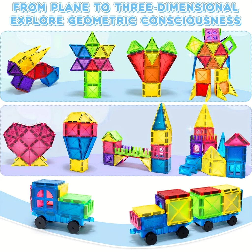 Magnetic Building Block Toys, Magnetic Blocks, Medium-Sized Stacked Building and Puzzle Toys, Creative and Lively Magnetic Toys