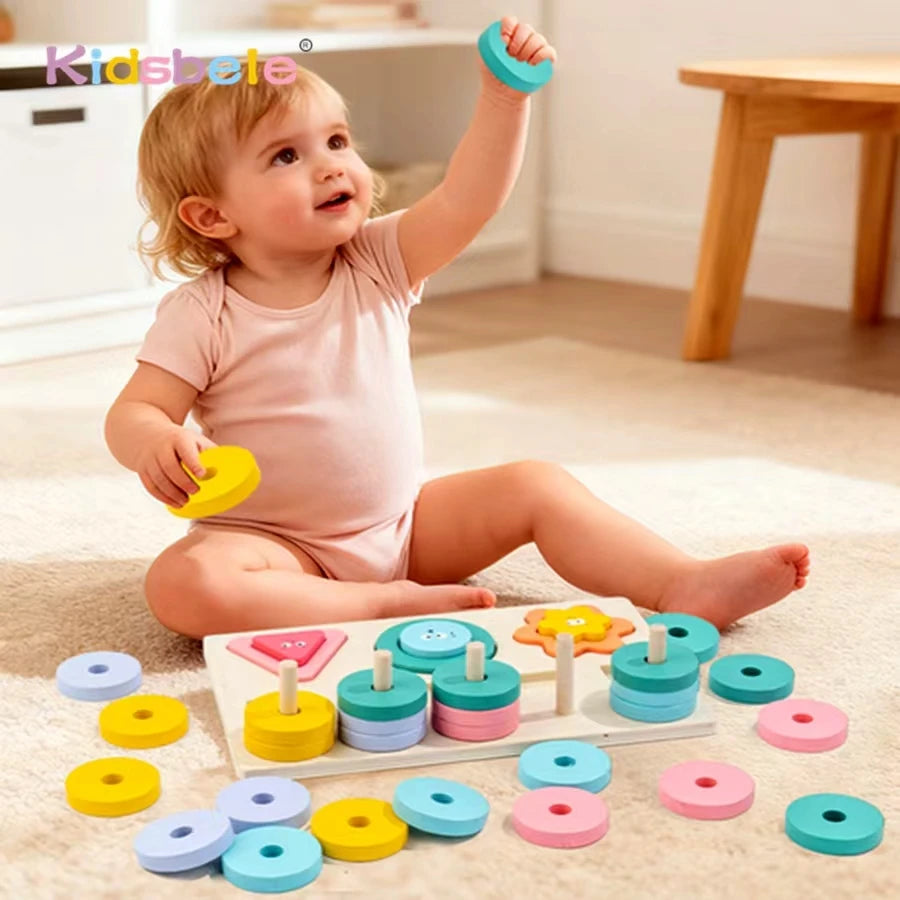 Montessori Wooden Color Shape Cognitive Classification Matching Game Hands-on Fine Motor Skill Game Fishing Toy For Todller Boys