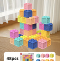 Large Particle Soft Rubber Building Blocks, Early Education Puzzle Toys, Stacking And Building