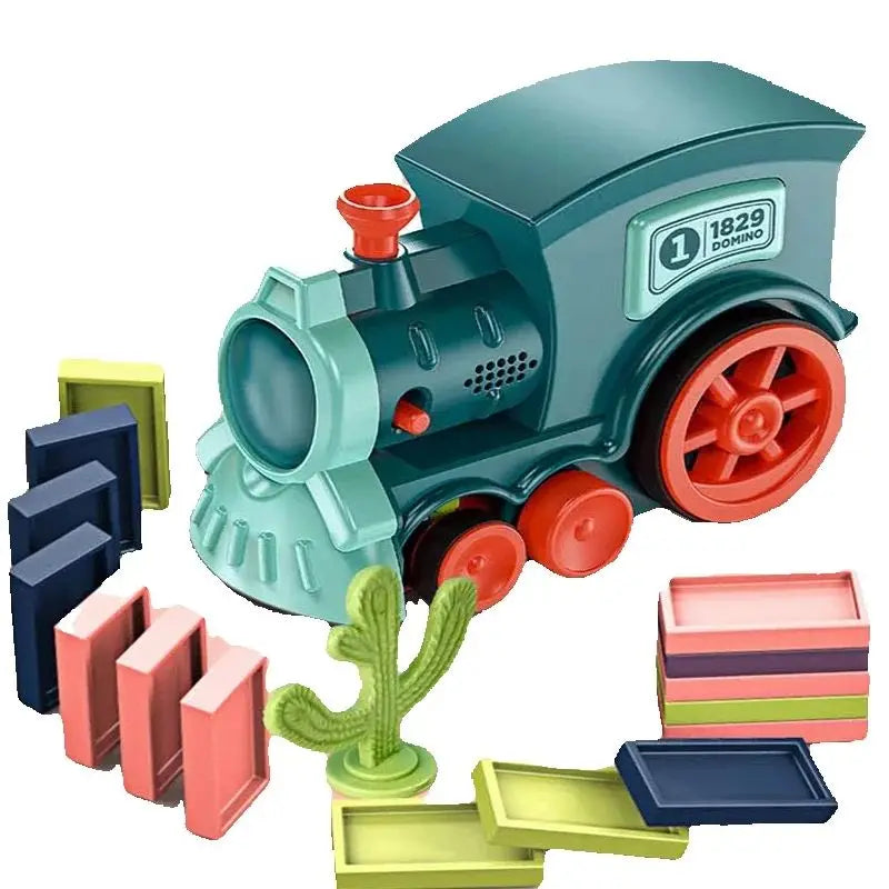Automatic Domino Train Set: Educational Toy for Early Learning Creative Play Gifts for Children's Fun and Development