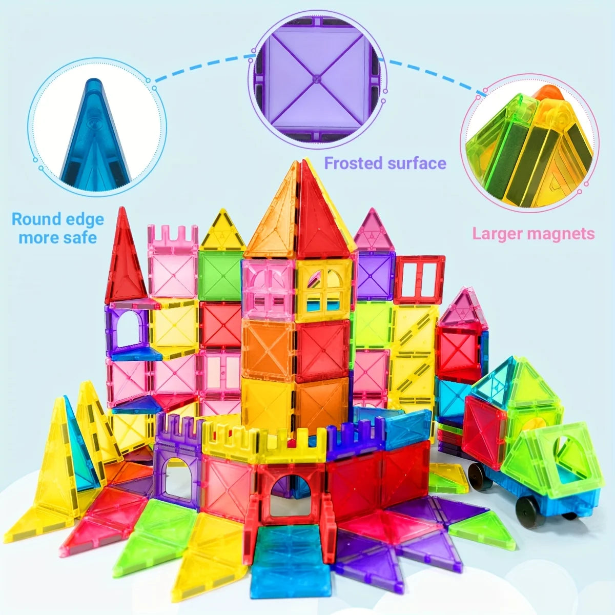 Magnetic Building Block Toys, Magnetic Blocks, Medium-Sized Stacked Building and Puzzle Toys, Creative and Lively Magnetic Toys